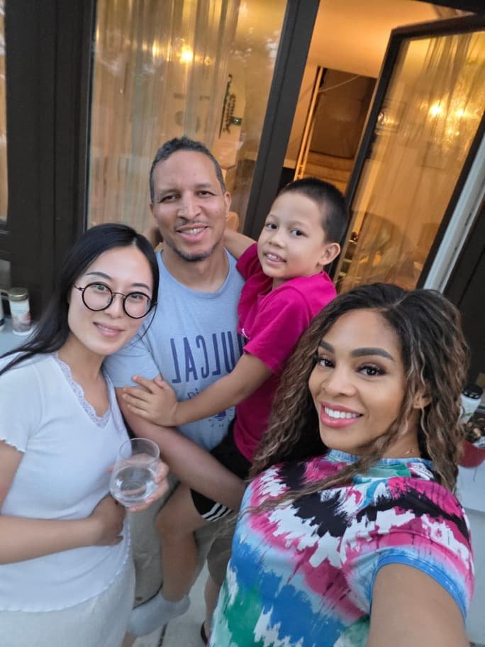 His son Clements with his wife Yuil, their son Lennard, and Nnenna